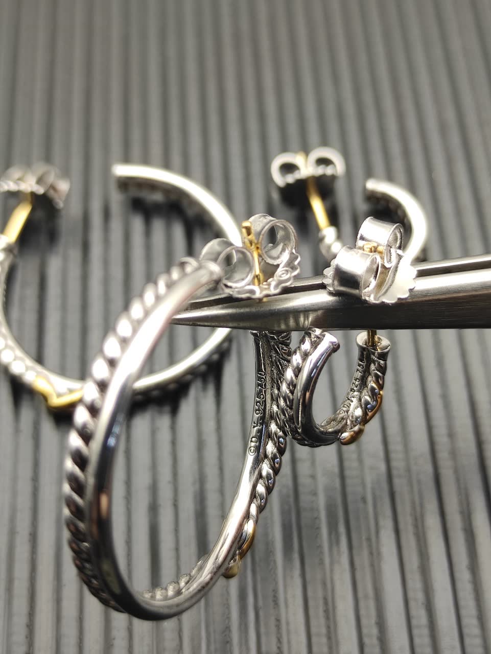 David Yurman Elsa Peretti® Sterling Silver and 18K Yellow Gold X Earrings